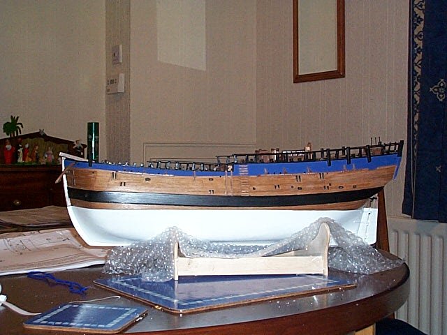 Hull planked and painted